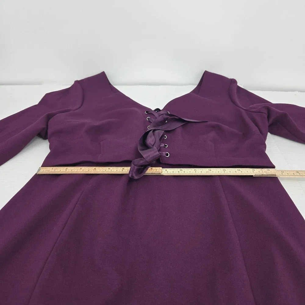 Lane Bryant Sheath Dress 14 Purple Lace Up Knee Length Cocktail Feminine NWT